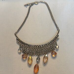 Simply Vera Vera Wang Silver Necklace with Amber and Clear Accents